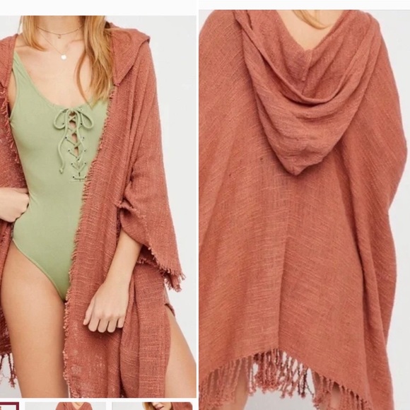 Free People Sweaters - Free People Fringe Hooded Kimono